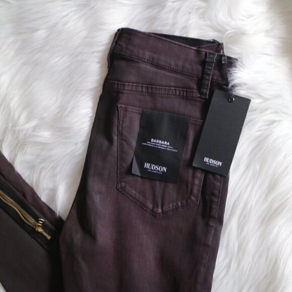 Hudson High Rise Red Skinny Jeans Size 27 - Picture 5 of 9